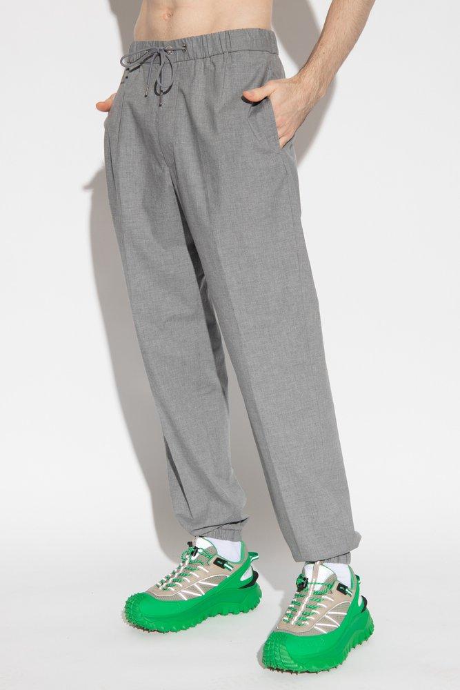 Moncler Elasticated Waistband Sweatpants in Gray for Men | Lyst