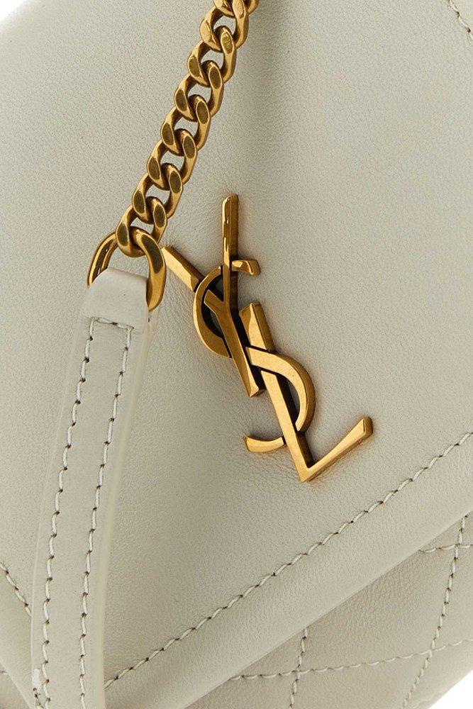 logo-plaque chain-link crossbody bag, Saint Laurent
