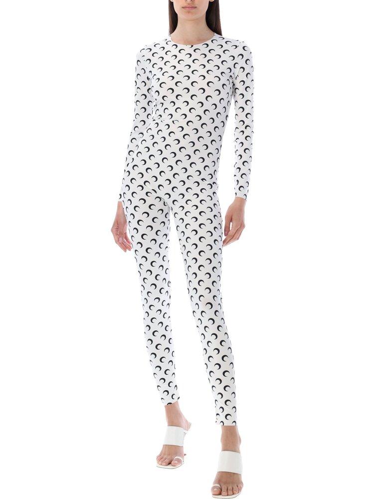Marine Serre All Over Moon Catsuit in White | Lyst