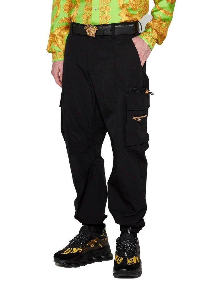 パンツ VERSACE SS23 Black satin cargo pant (10098441A06838 1B000) Versace - Cargo trousers black - The Corner