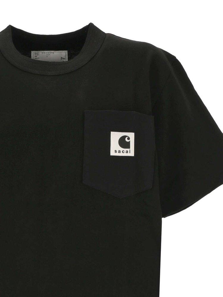 Sacai X Carhartt Wip Logo Patch Crewneck T-shirt in Black | Lyst