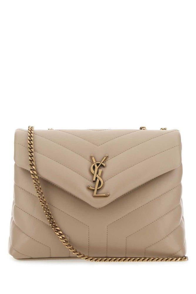 Saint Laurent Leather Loulou Small Quilted Shoulder Bag in Beige (Natural)  | Lyst