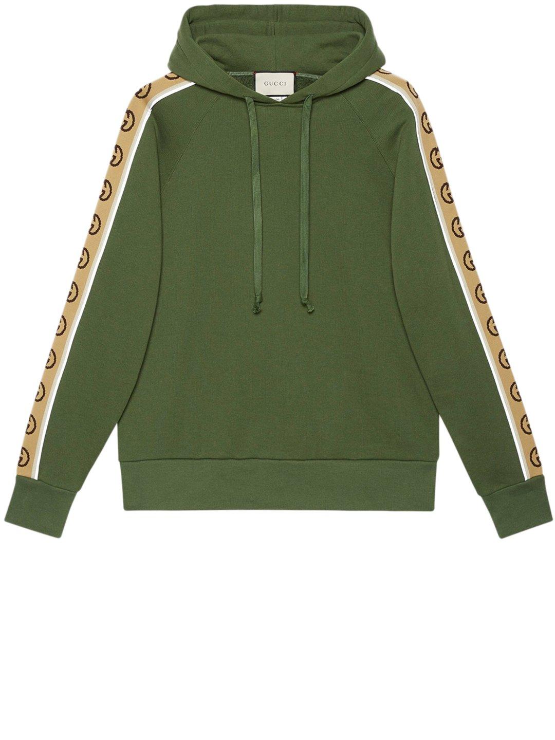 Gucci Cotton Jersey Hooded Sweatshirt in Green for Men | Lyst