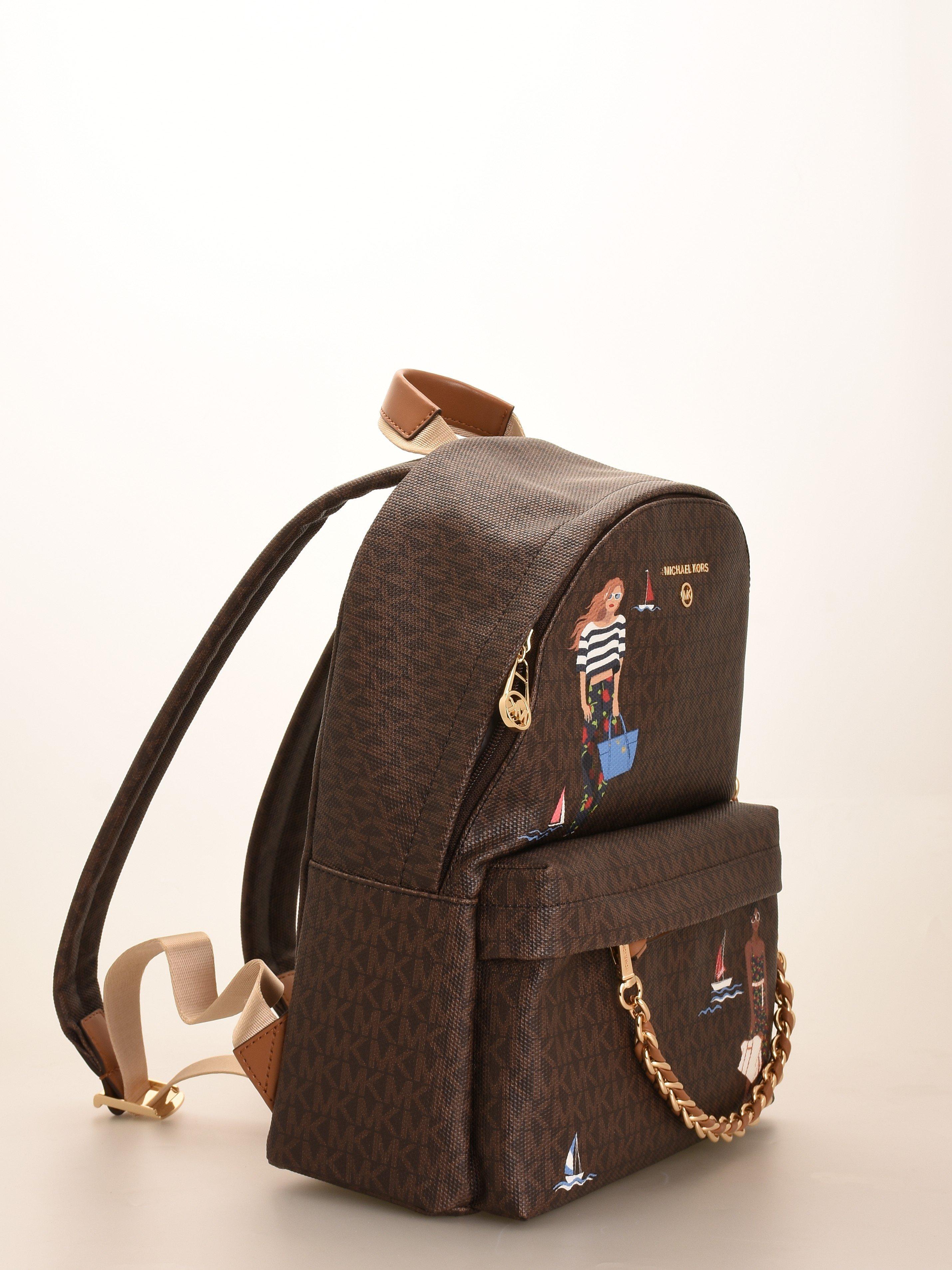MICHAEL Michael Kors Slater Medium Jet Set Girls Backpack in Brown