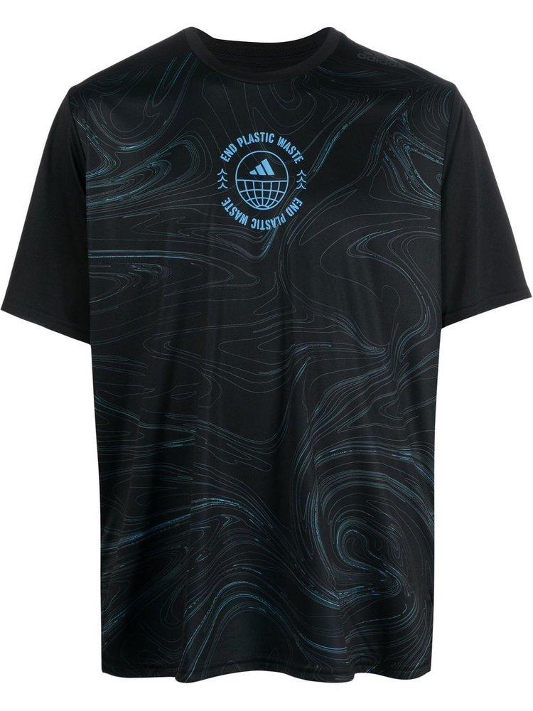 adidas Logo-print Short-sleeve T-shirt in Black for Men | Lyst