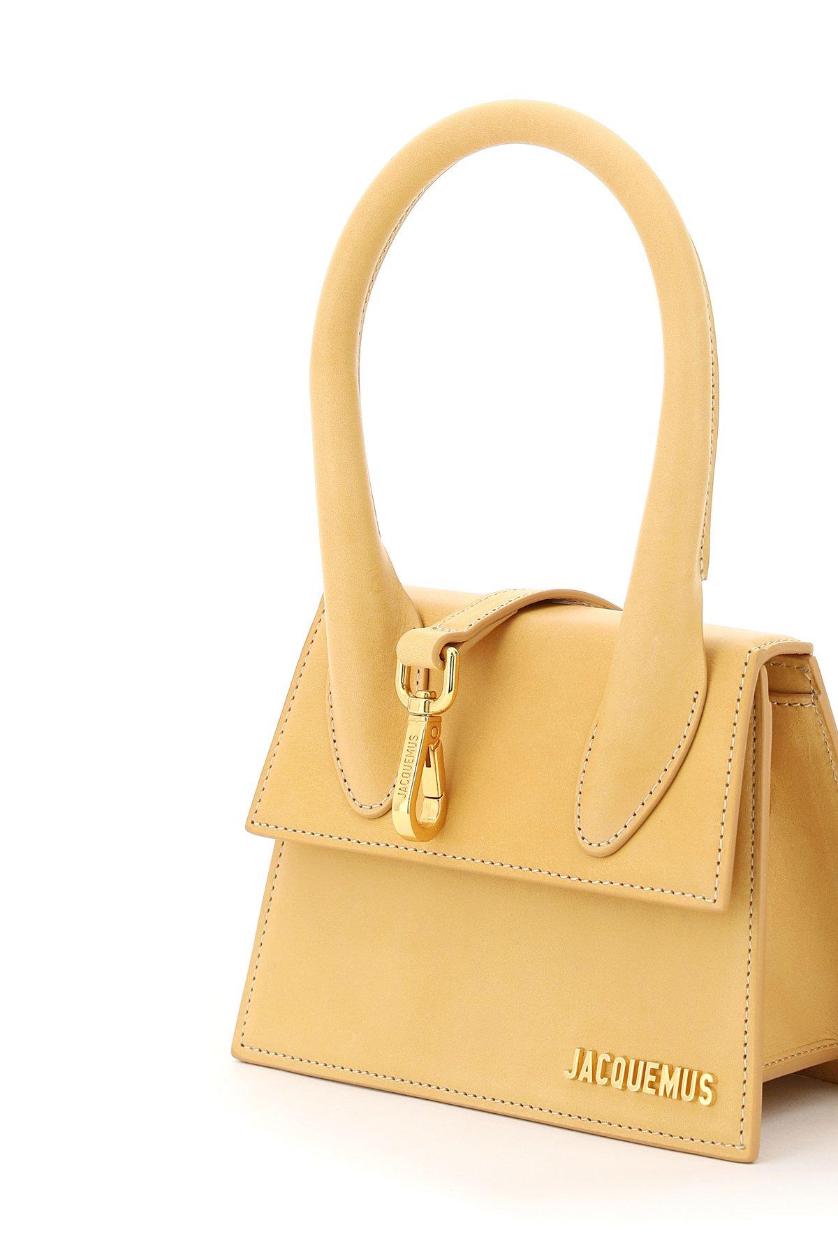 Jacquemus Suede Le Chiquito Moyen Top Handle Bag in Yellow - Lyst