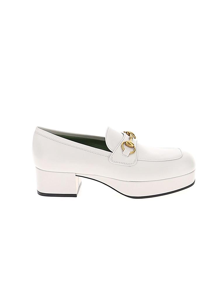 Gucci Leather Horsebit Platform Loafers in White Lyst