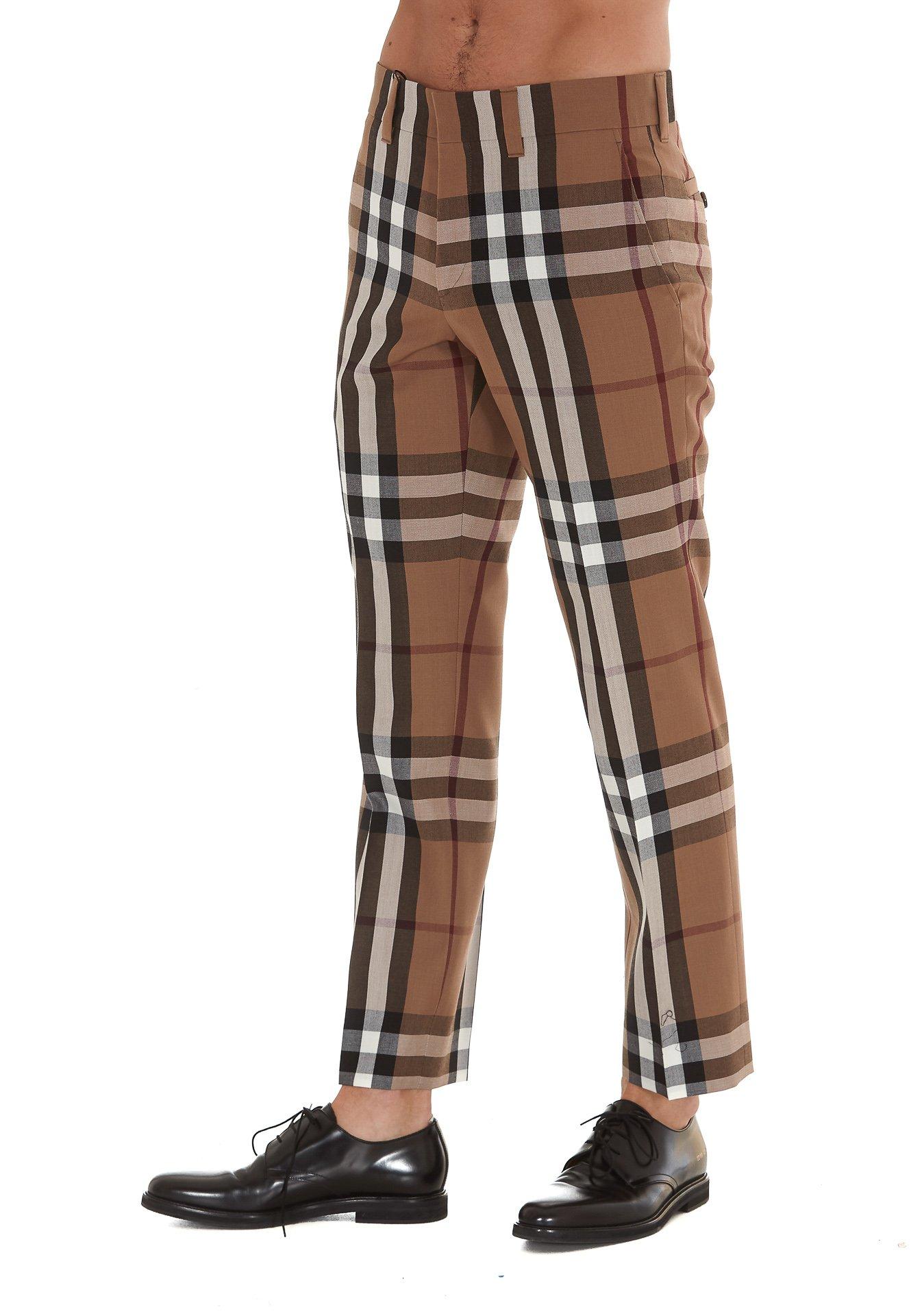 Burberry House Check Wool Trousers 50 Wool in Brown,Black,White Burberry House Check Wool Trousers 50 Wool in Brown,Black,White