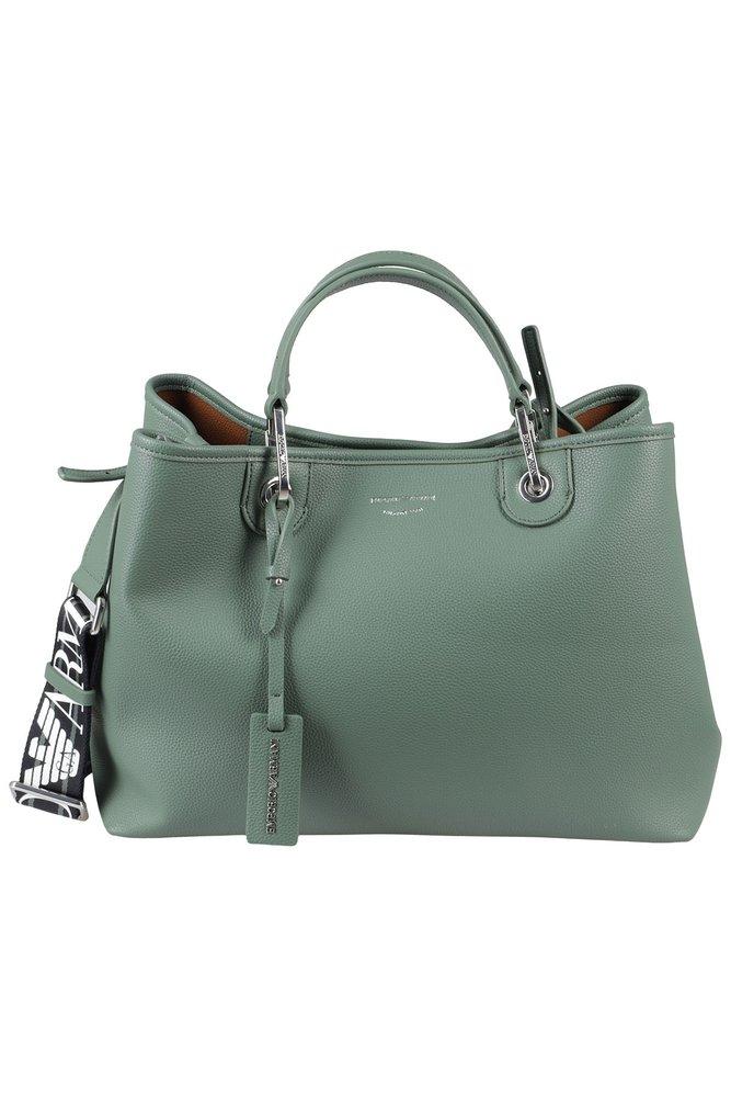 Emporio Armani Pebbled Medium Top Handle Bag in Green Lyst