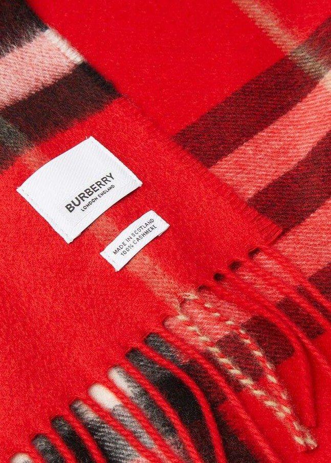 Burberry red check scarf hotsell
