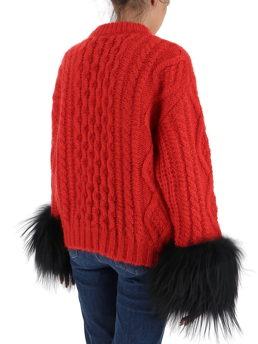 red fur sweater