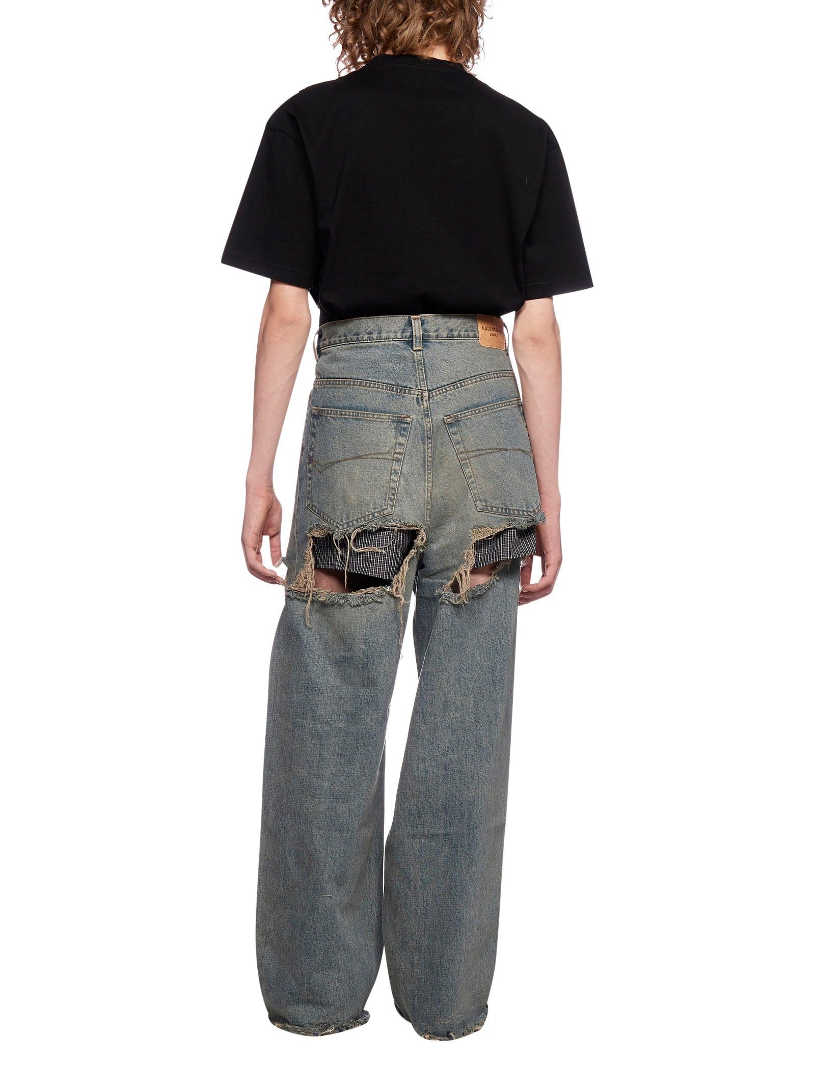 Balenciaga Destroyed baggy Pants in Blue for Men | Lyst Canada