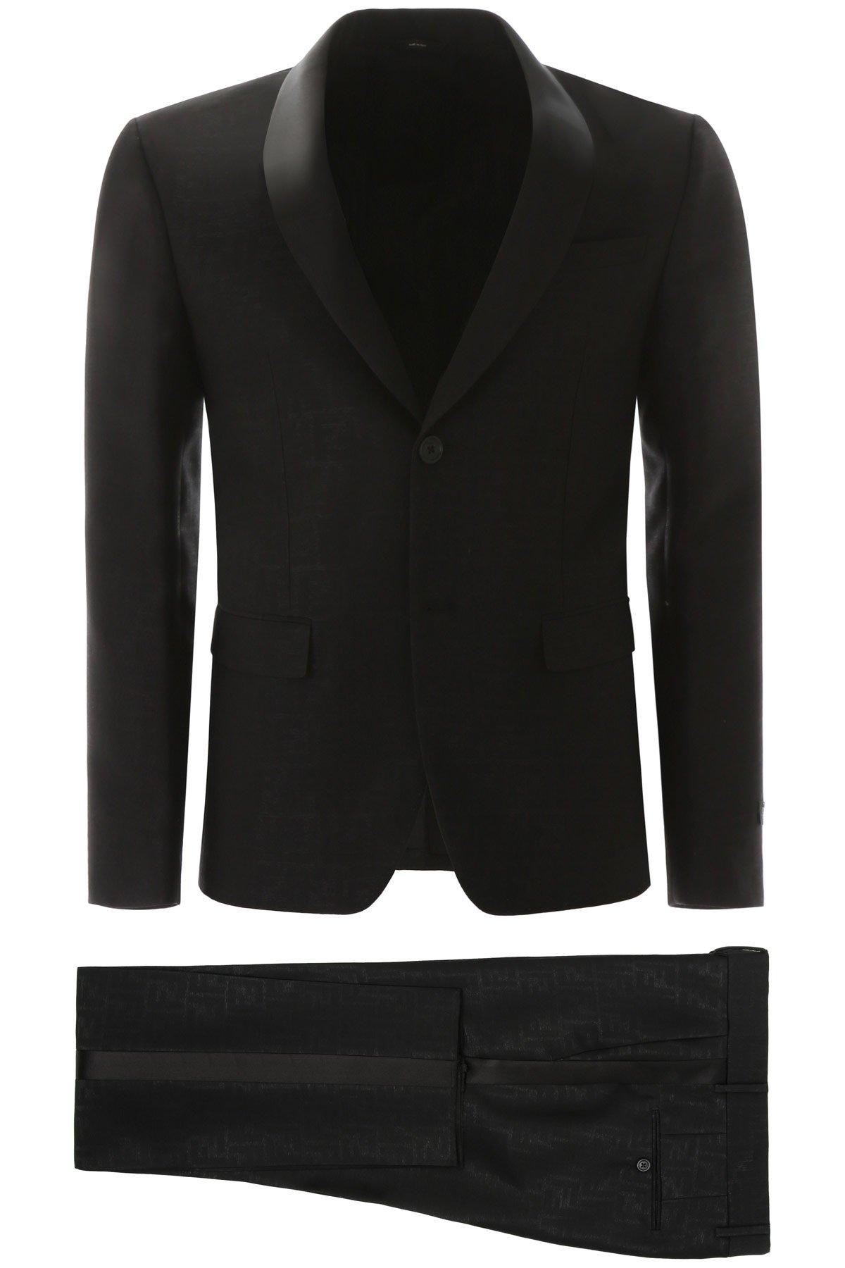 Fendi Wool Ff Printed Suit in Black for Men - Lyst
