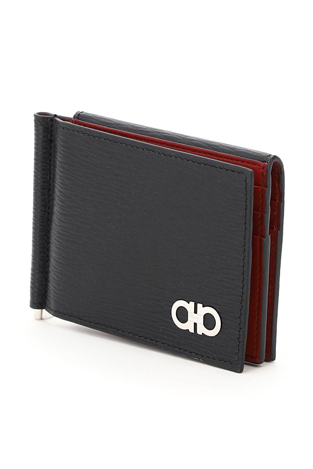 Ferragamo Gancini Wallet Money Clip in Black for Men | Lyst