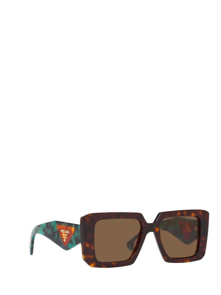 Prada Square Frame Sunglasses in Brown | Lyst