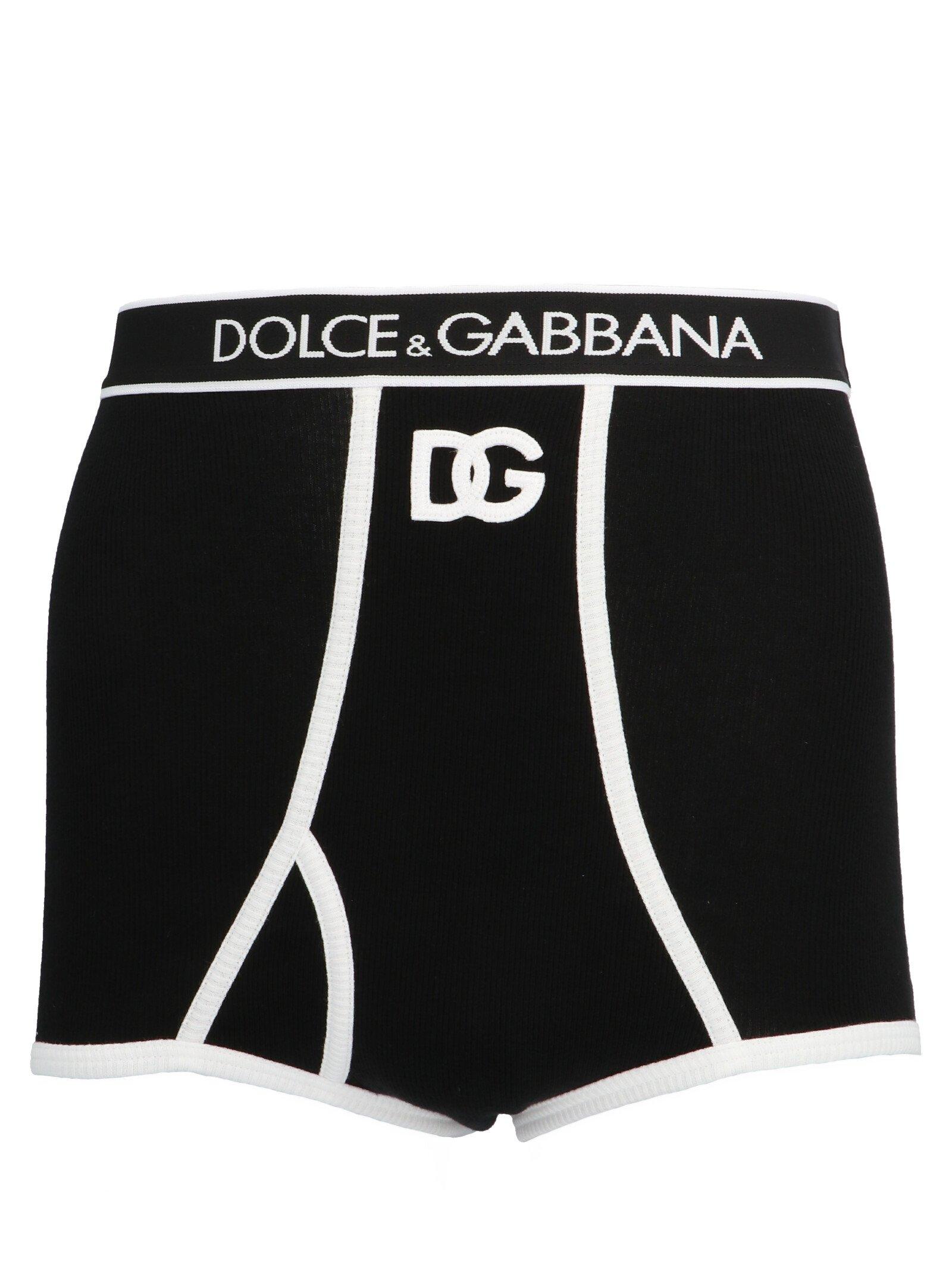 Dolce & Gabbana Cotton Dg High-waisted Briefs in Black - Lyst