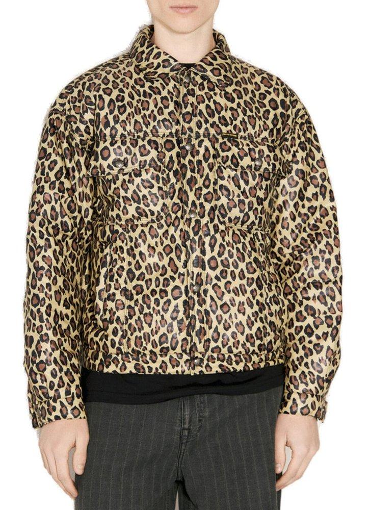 Fucking Awesome Leopard Printed Trucker Jacket in Gray for Men Lyst