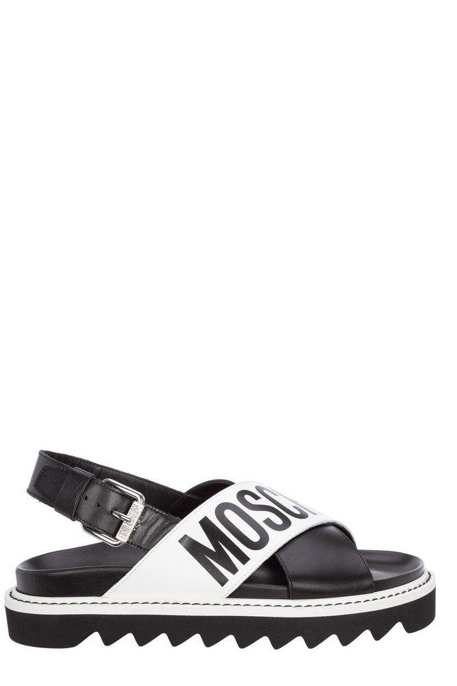 Moschino Criss-cross Sandals in Black | Lyst