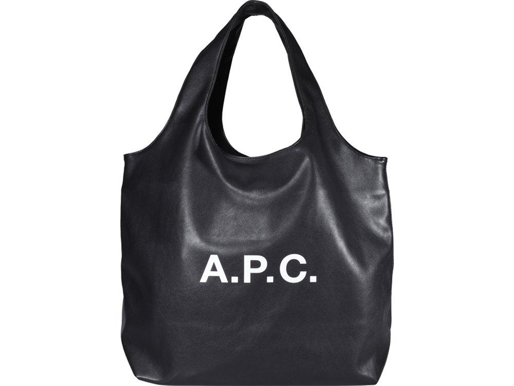 A.P.C. Logo Printed Tote Bag in Black | Lyst
