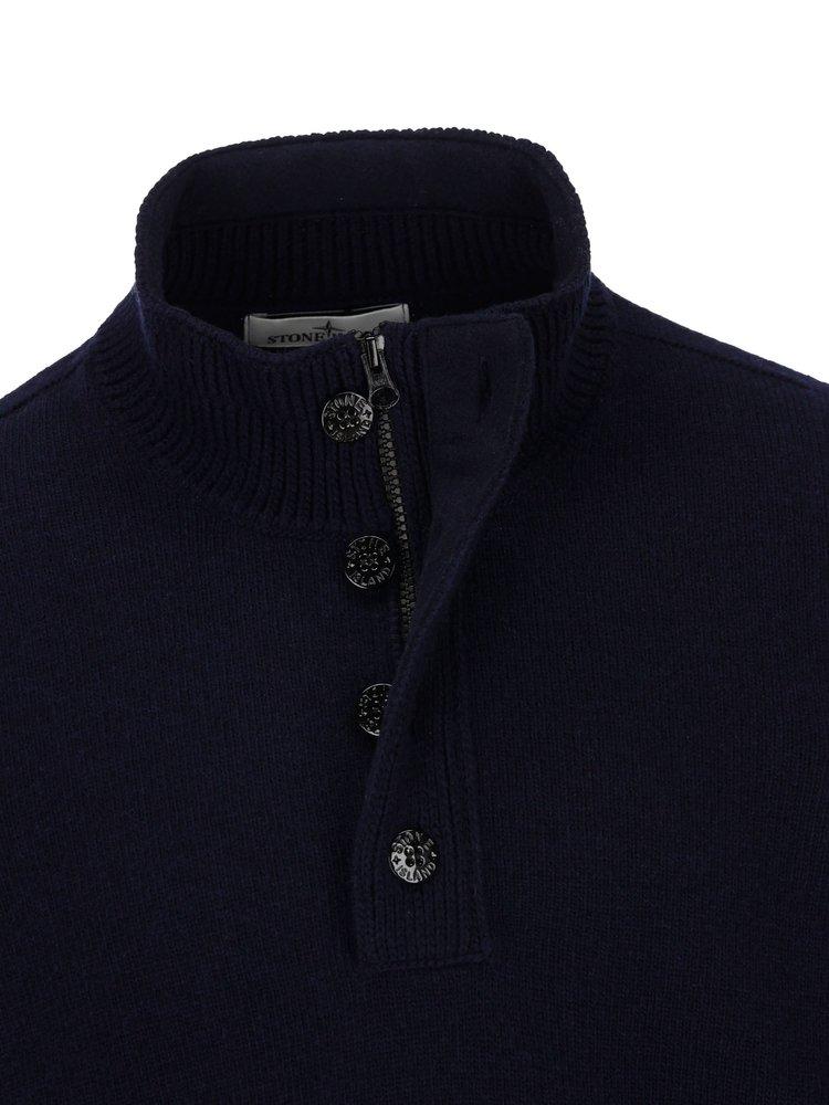 Turtleneck Ribbed Sweater in Navy 