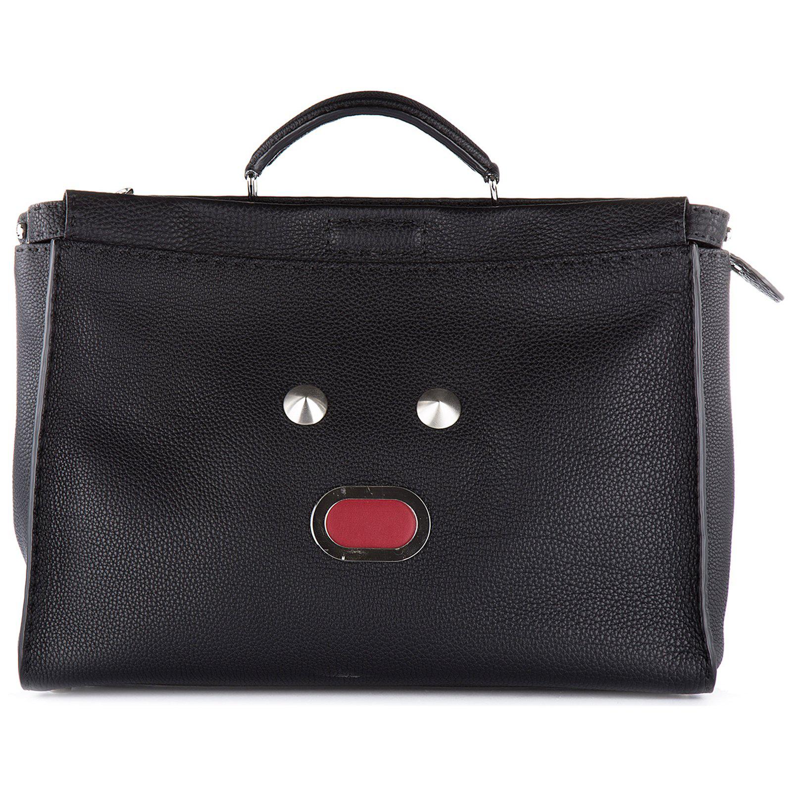 Fendi Leather Face Tote in Black - Lyst