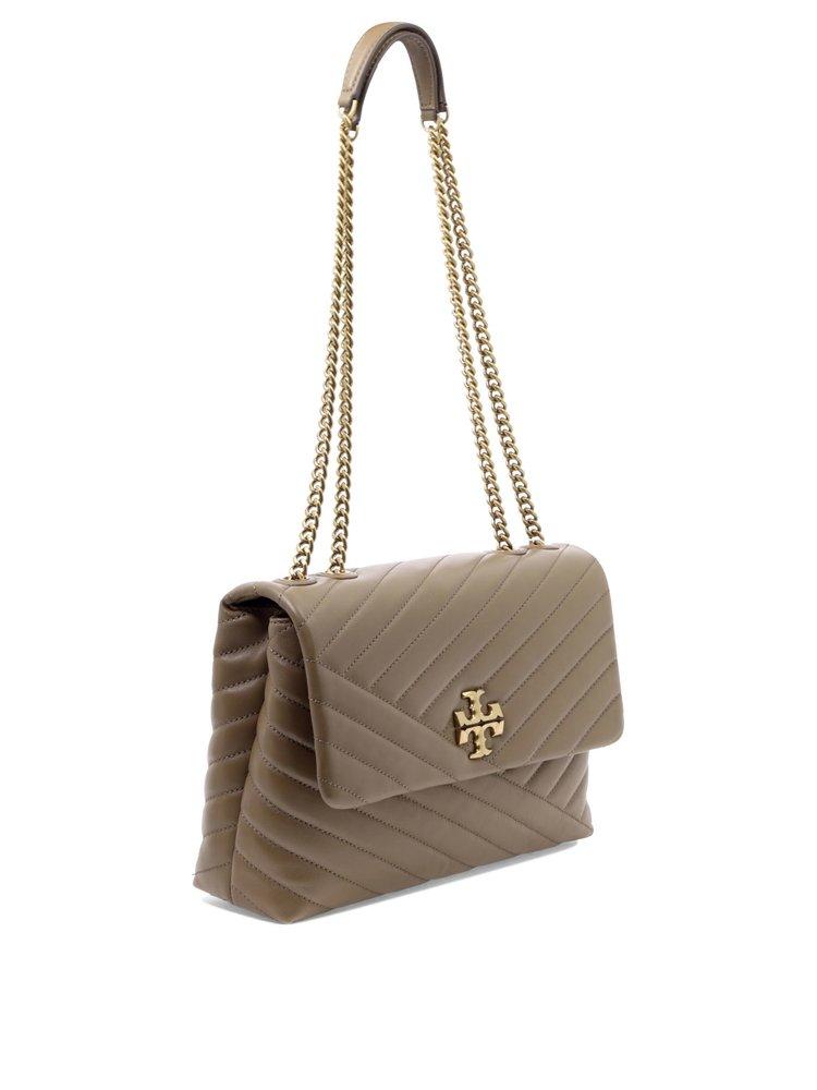 Tory Burch Kira Chevron Convertible Shoulder Bag with Adjustable Strap For Women (Nude, OS)