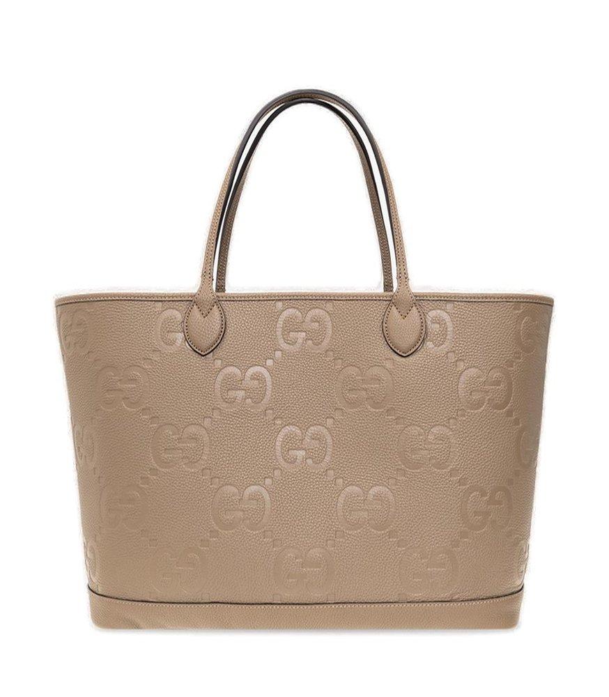 Gucci All-over Logo Embossed Shopper Tote Bag in Natural for Men | Lyst