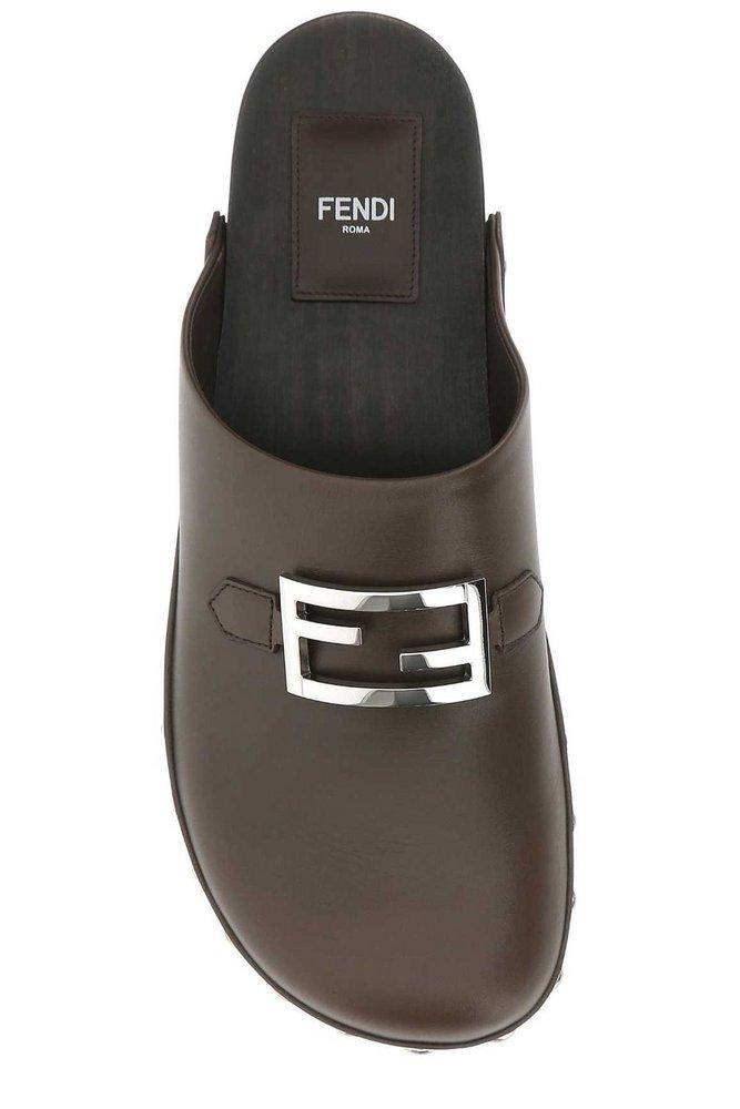 Fendi Double F Slip-on Clogs in Brown for Men | Lyst