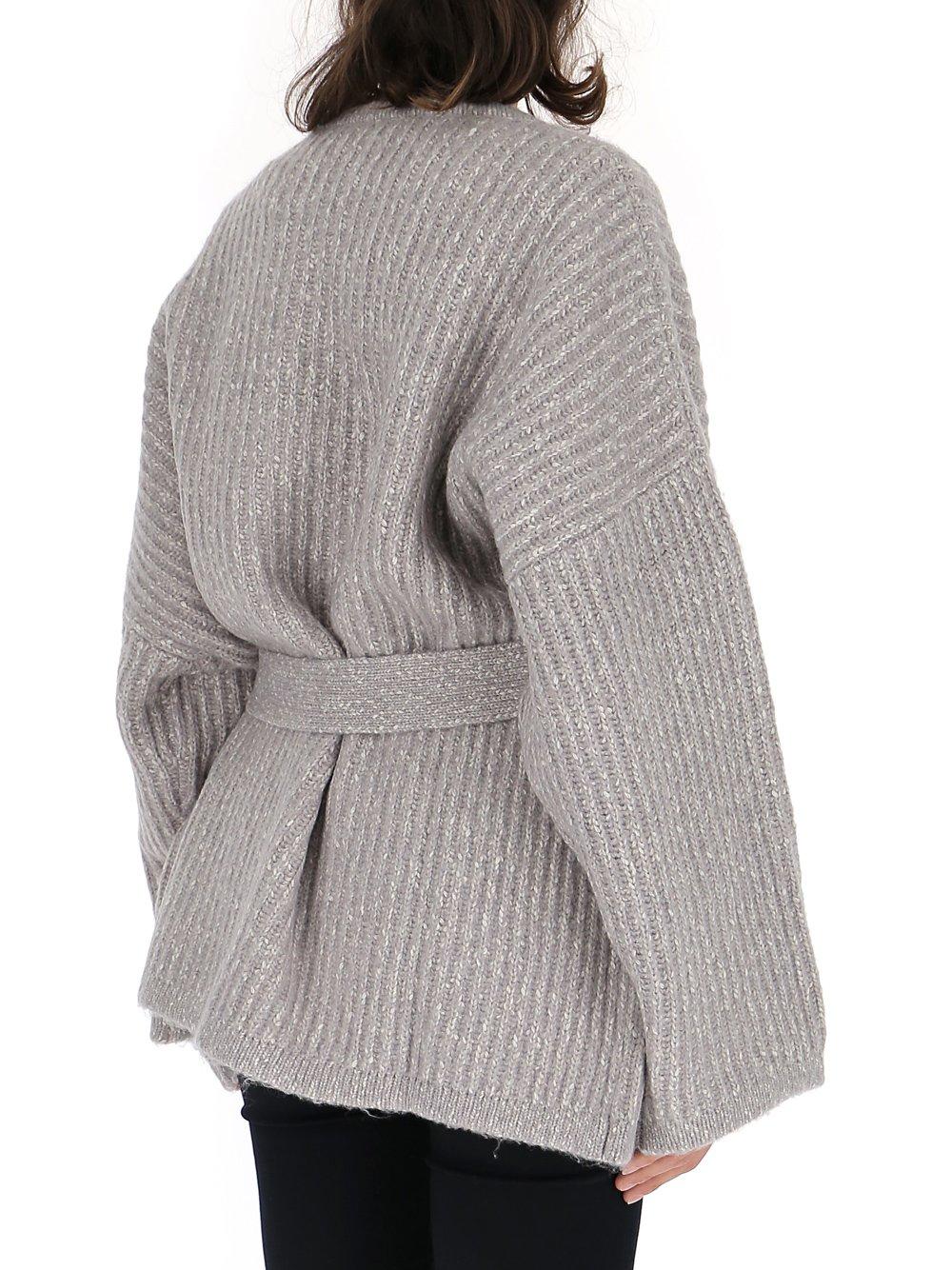 See By Chloé Oversize Belted Cardigan in Gray | Lyst