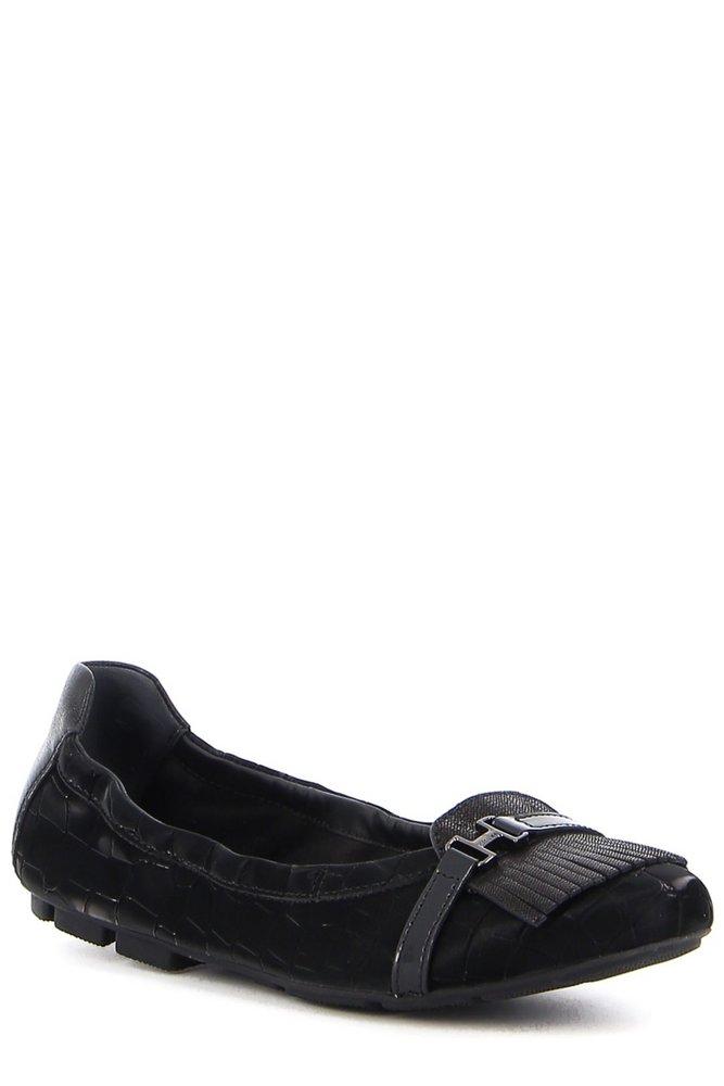 Hogan Rubber Slip-on Logo Detailed Ballerine Shoes in Black | Lyst