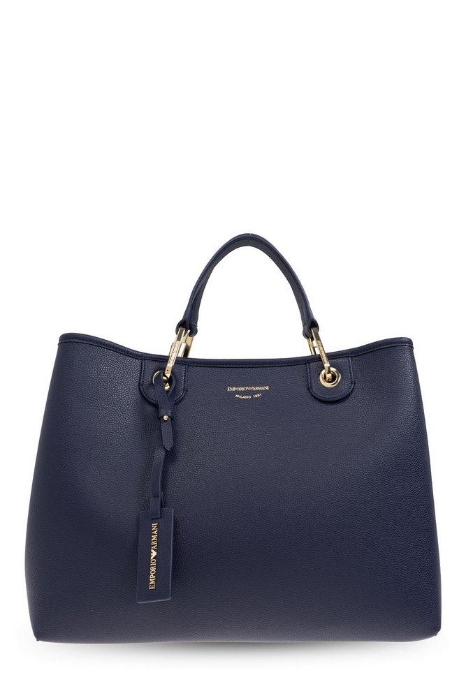 Emporio Armani Logo Tag Top Handle Bag in Blue Lyst