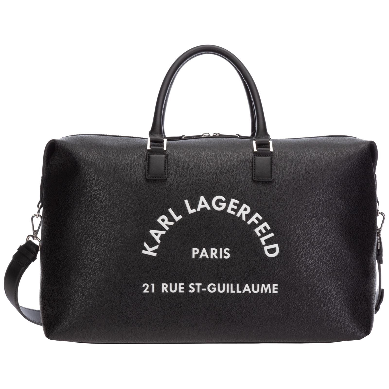 Karl Lagerfeld Cotton Rue St-guillaume Duffle Bag in Black - Lyst