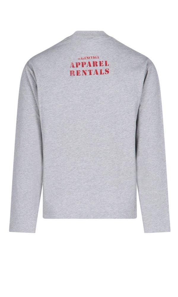 Balenciaga Apparel Rentals Long-sleeve T-shirt in Grey | Lyst Canada