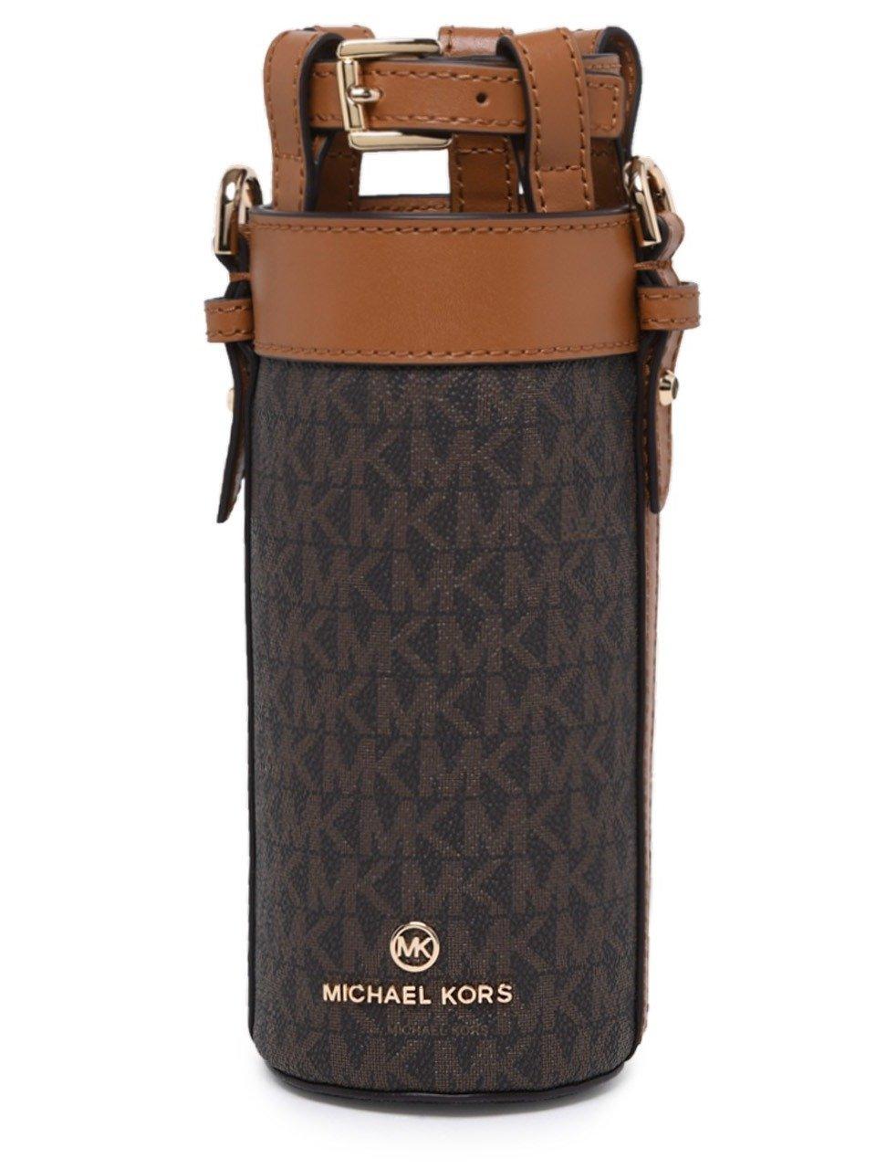 MICHAEL Michael Kors Monogram Water Bottle Crossbody Bag in Brown