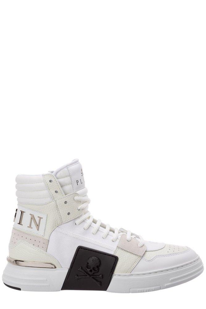 スニーカー Philipp Plein Phantom Kick$ Lo-Top Sneakers In White Leather Lo-Top Leather Sneakers Phantom Kick$ | Philipp Plein