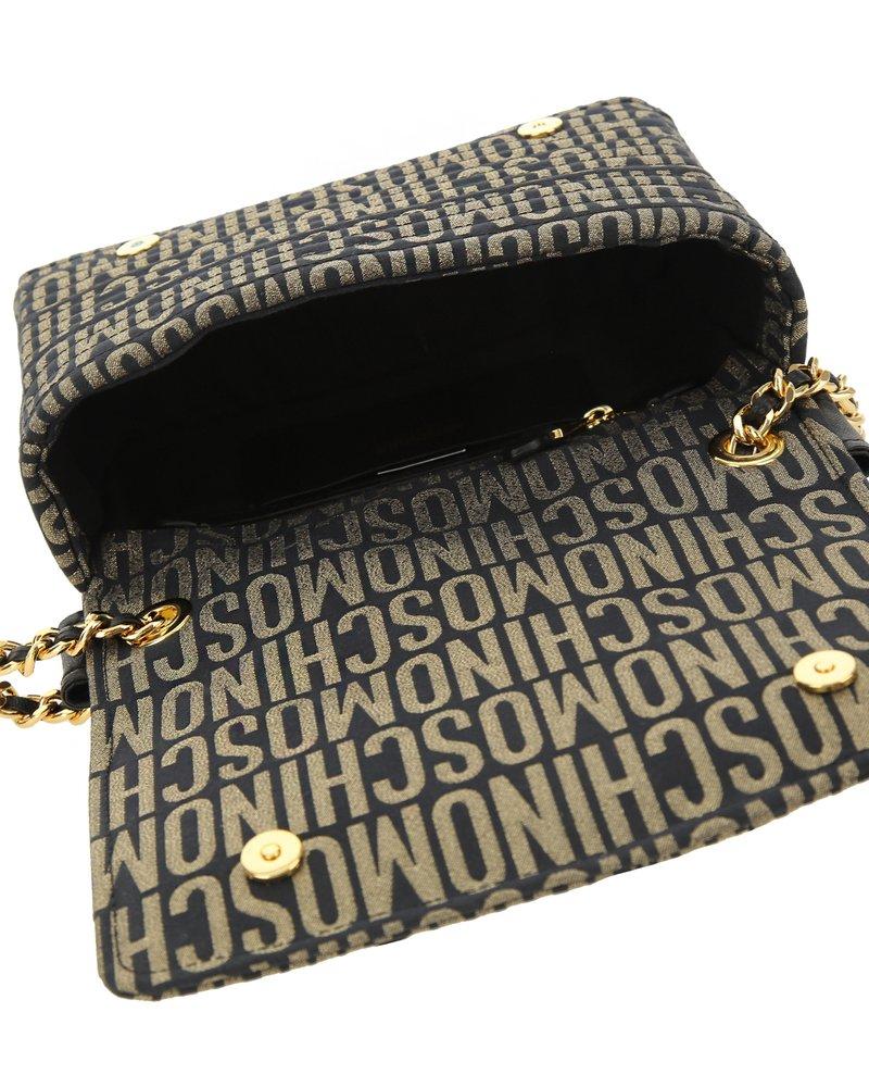 【関税込み】Moschino ブラック フリンジ ボディスーツ moschino-Gold-Monogrammed-