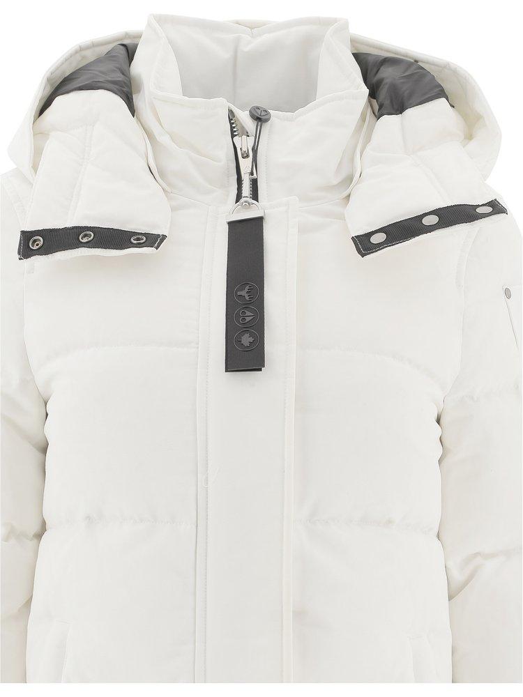 Moose Knuckles Hooded Mistaya Jacket in White | Lyst Canada