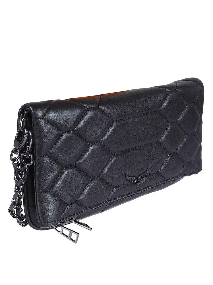 Zadig & Voltaire Rock Xl Quilted Clutch Bag in Blue | Lyst