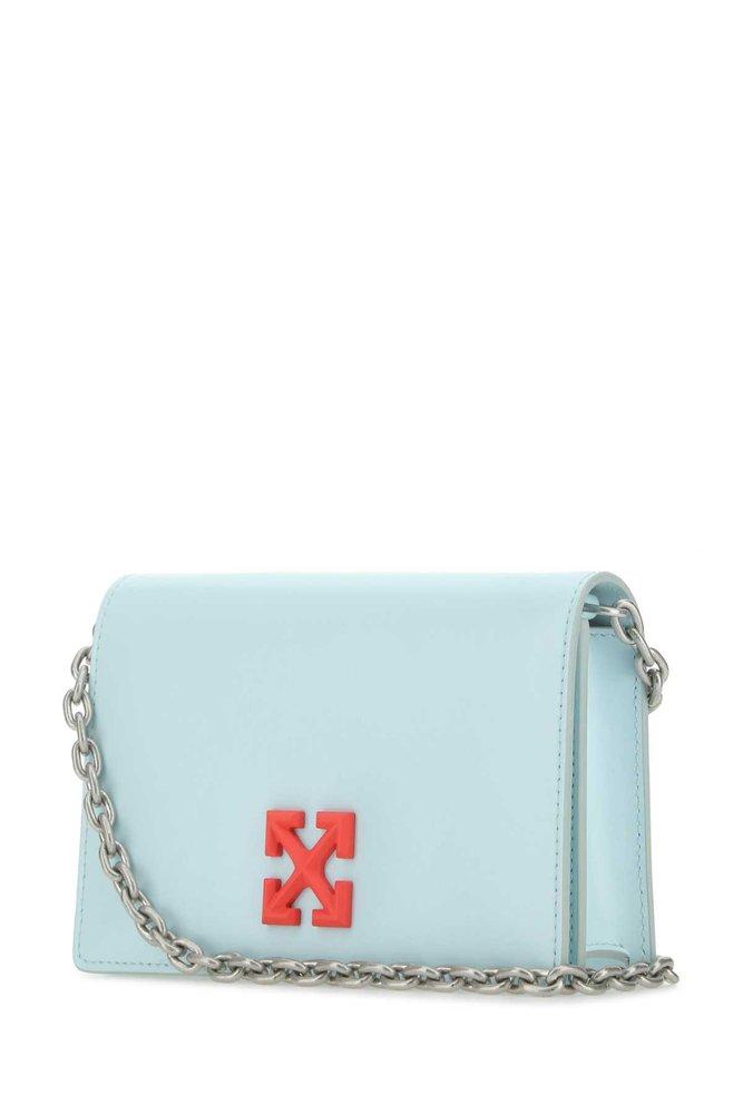 OFF-WHITE Calfskin Jitney 0.5 Crossbody Bag Blue 1259630