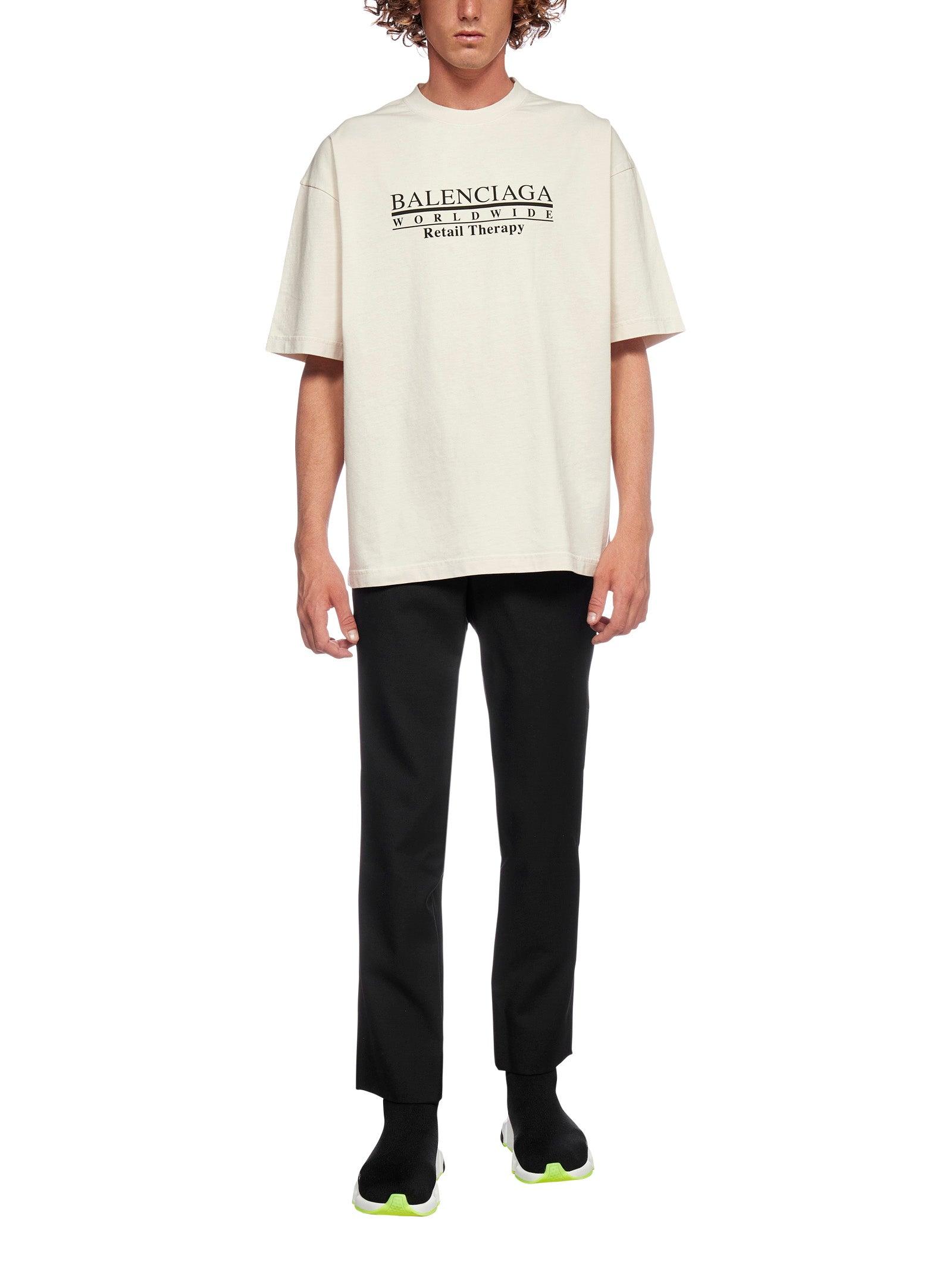 Balenciaga Men's White Retail Therapy T-shirt
