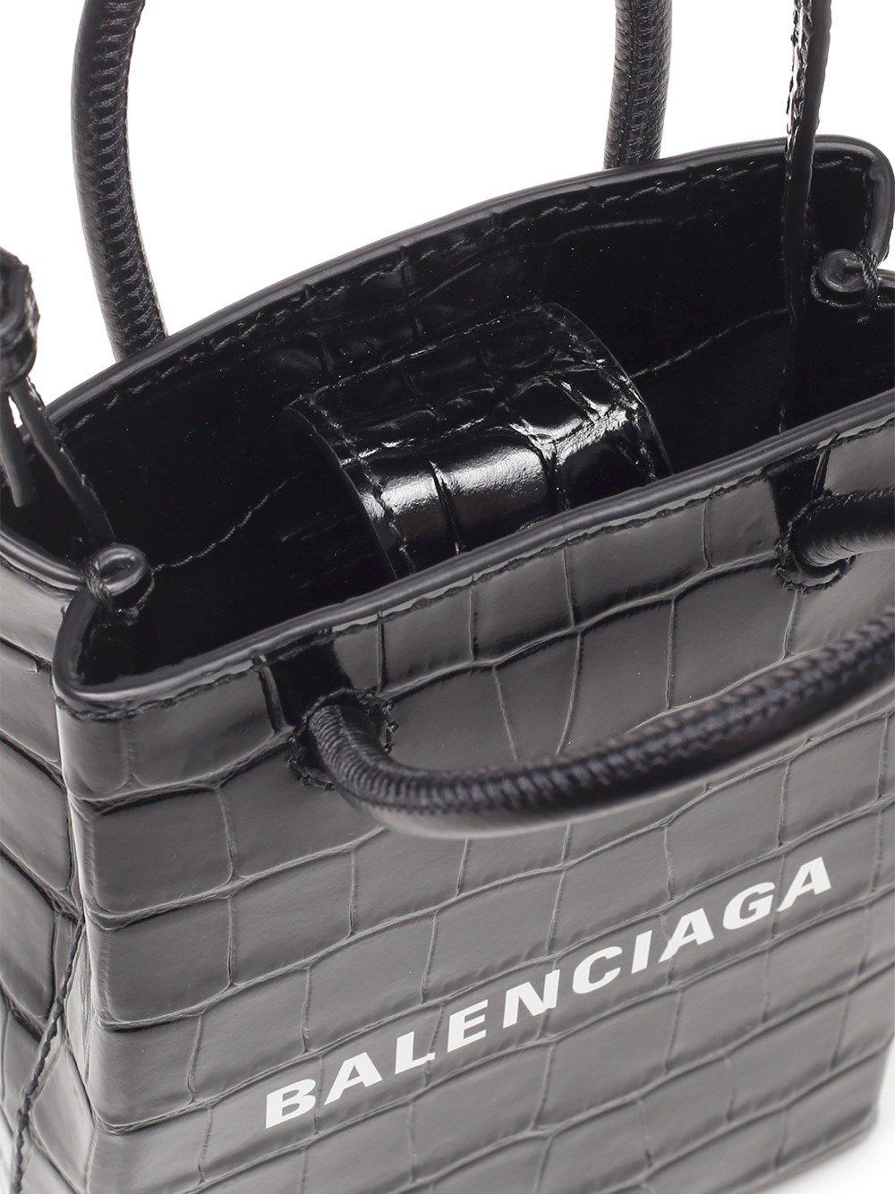 Balenciaga Leather Phone Holder Crossbody Bag in Black - Lyst