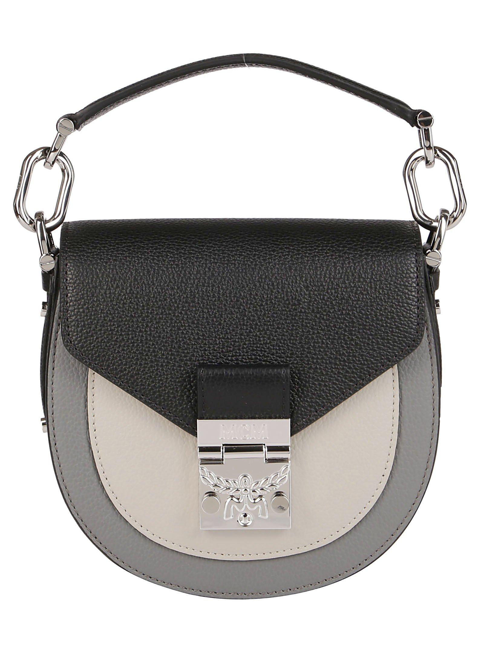 MCM Leather Patricia Park Ave Color Block Shoulder Bag Black Lyst