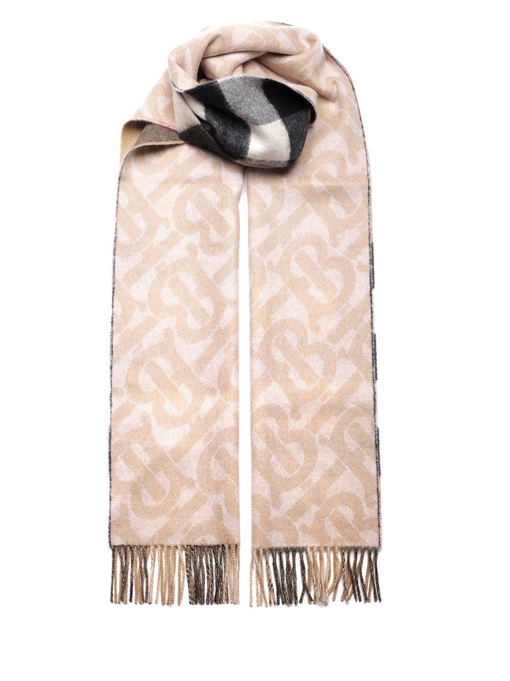 Burberry Cashmere Reversible Monogram Check Scarf Lyst