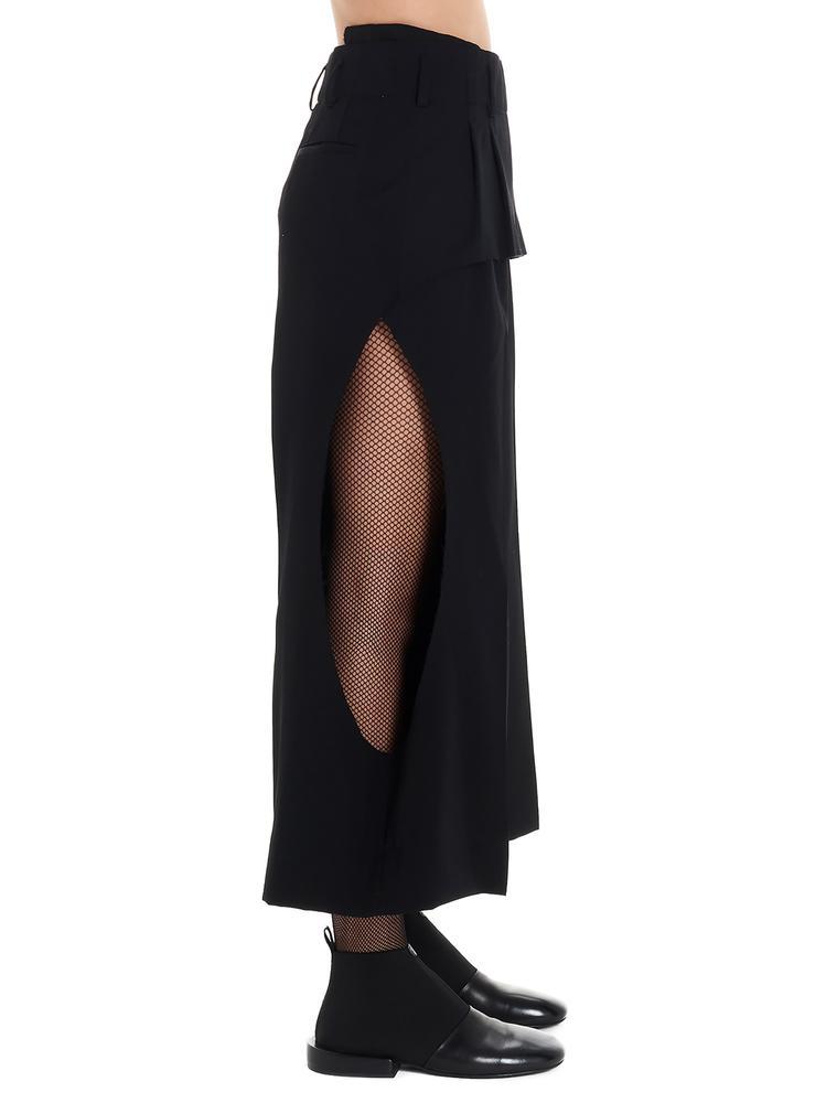 Comme des Garçons Wool Flared Cut Out Pants in Black - Lyst