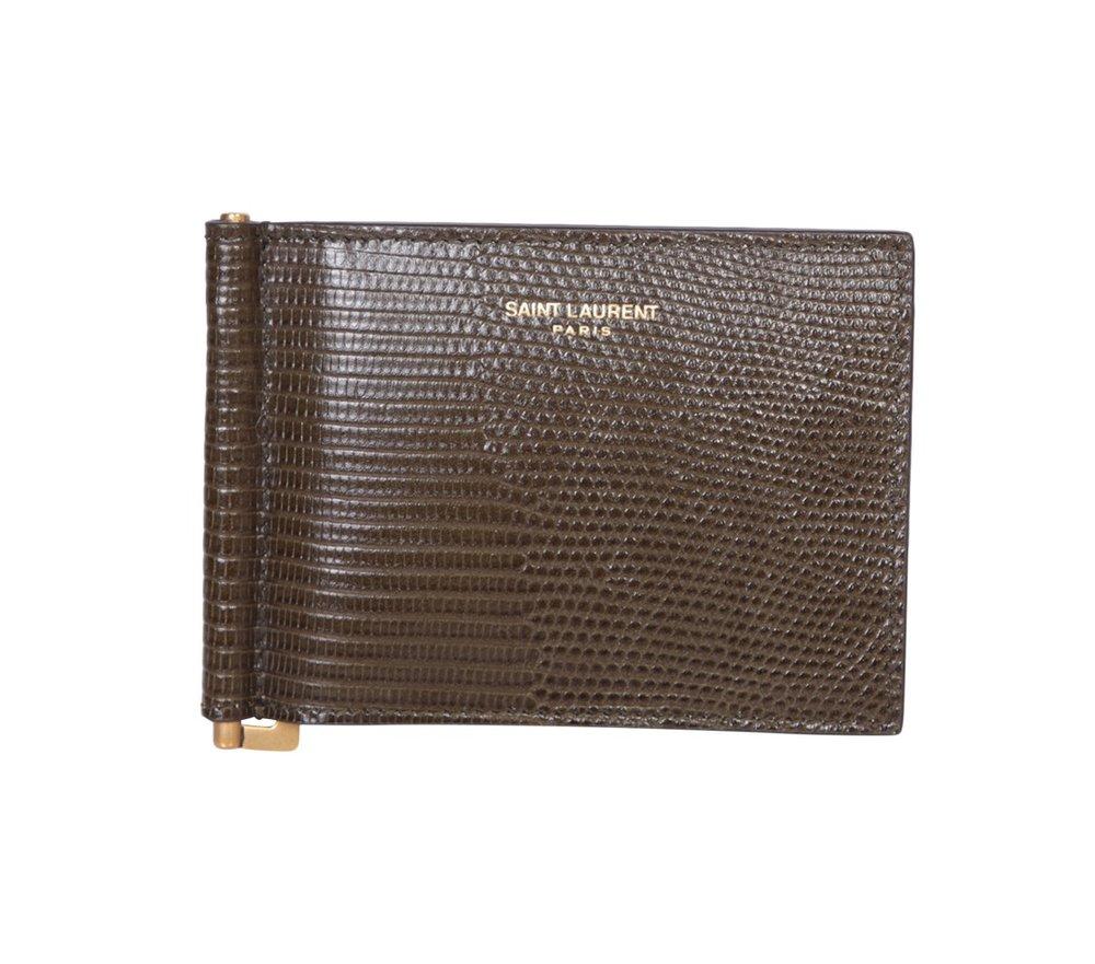 Saint Laurent Paris Bill Clip Logo Embossed Wallet in Metallic for Men Lyst UK