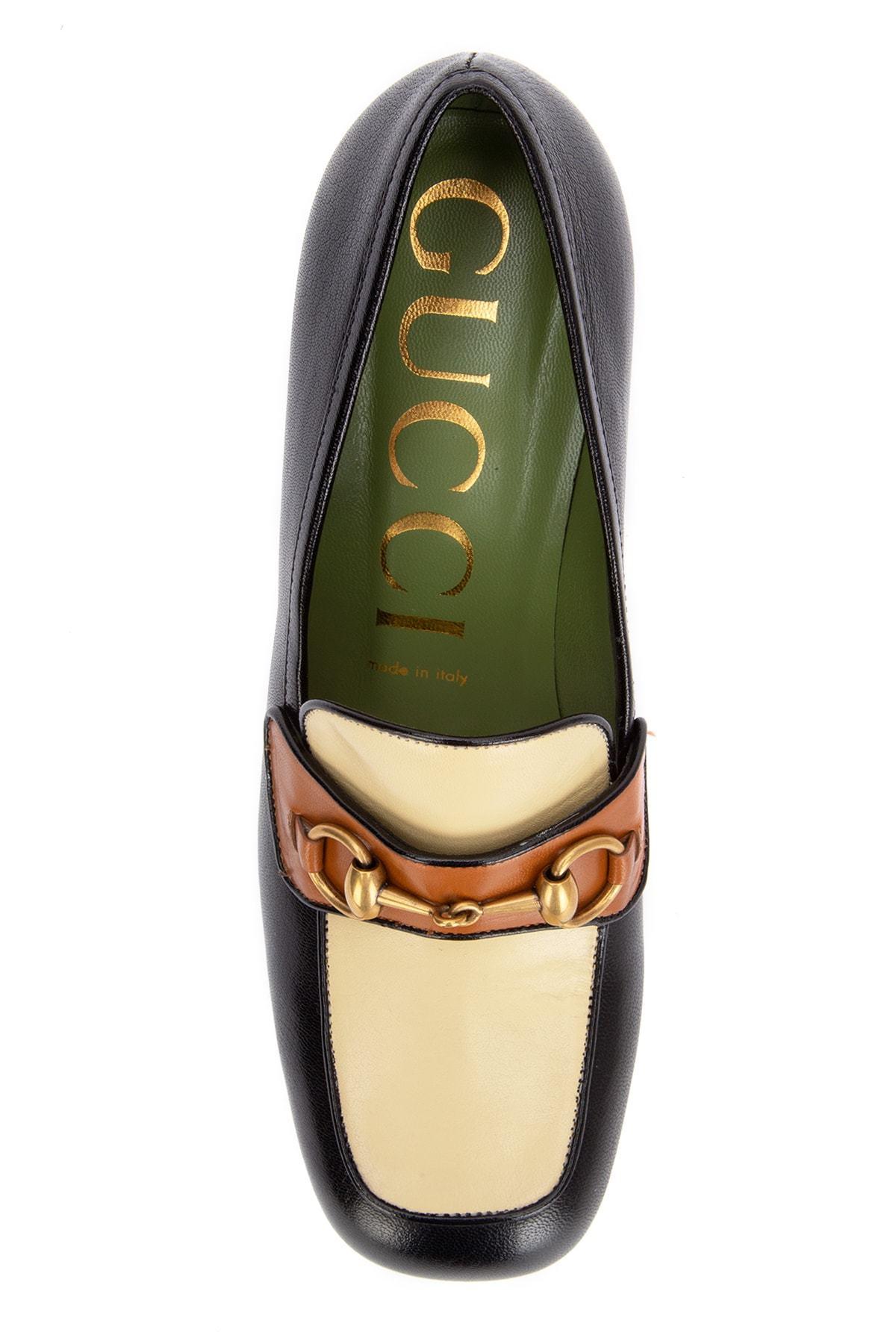 gucci leather platform loafer with horsebit