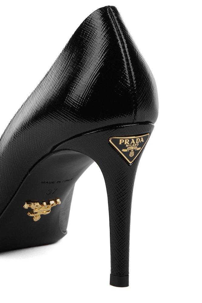 Prada round toe pump sale