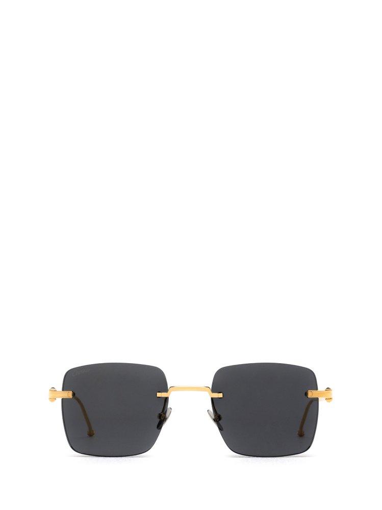Cartier Square Rimless Sunglasses in Black for Men | Lyst UK