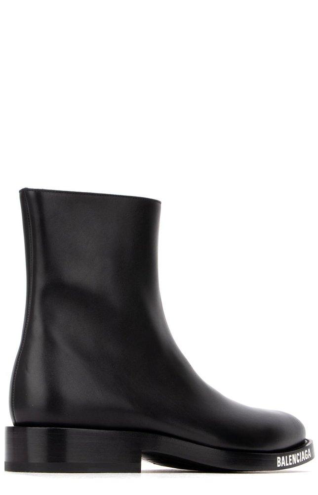 Balenciaga Logo Sole Ankle Boots in Black for Men | Lyst