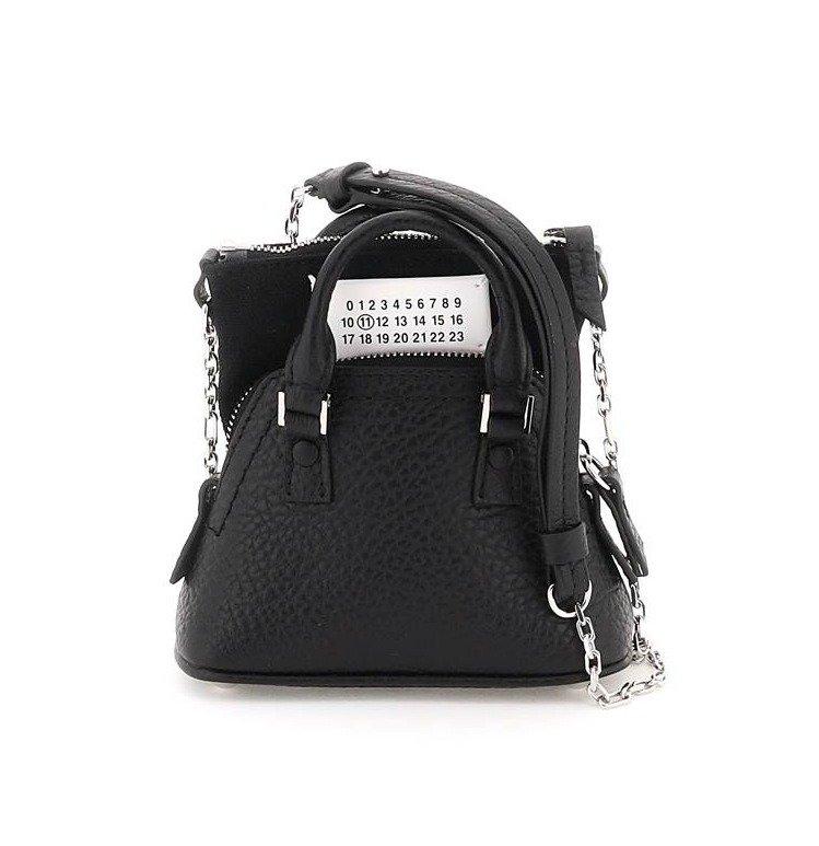 Maison Margiela Numbers-patch Zipped Mini Shoulder Bag in Black